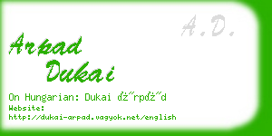 arpad dukai business card